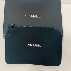 Chanel Black Makeup Cosmetics Travel Pouch